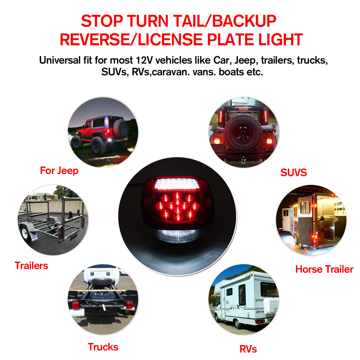 Coppia 2 Fanali Posteriori Stop Per Jeep Wrangler Tj Cj 76-06 Led Con Frecce