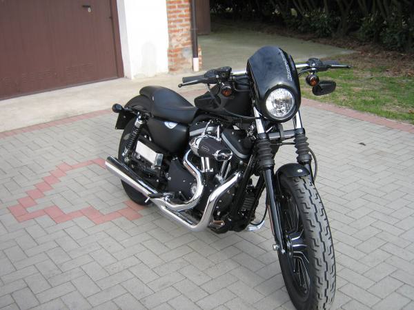 Cupolino Faro Harley Davidson 883 1200 Sportster Dyna Fx Xl Nero Black
