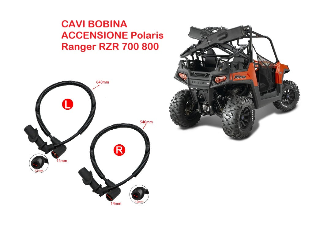Coppia Cavi Cappucci Per Candele A Bobina Di Accensione 4011365 Per Polaris Ranger RZR 700 800