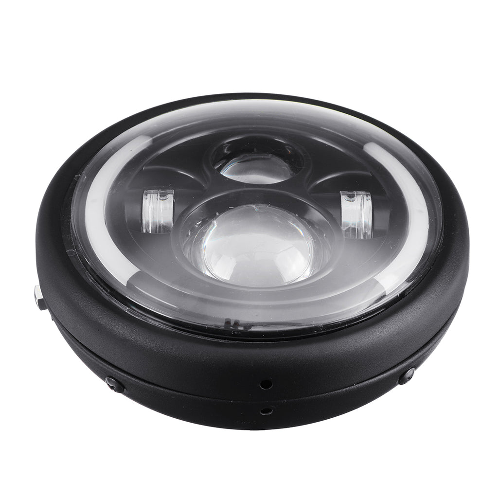 Faro Tondo Cafè Racer Per Yamaha Suzuki Guzzi Bmw Buell Led 190 Mm 7,5 Pollici