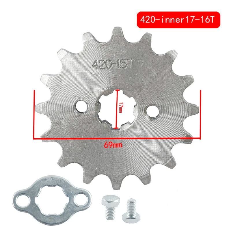 Pignone Quad Pit 50 110 125 2t 4t 420 428 12 13 14 15 16 17 18 19 Denti 17 Mm Interasse Completo