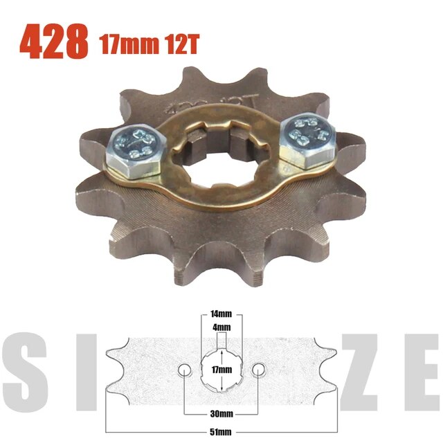 Pignone Quad Pit 50 110 125 2t 4t 420 428 12 13 14 15 16 17 18 19 Denti 17 Mm Interasse Completo