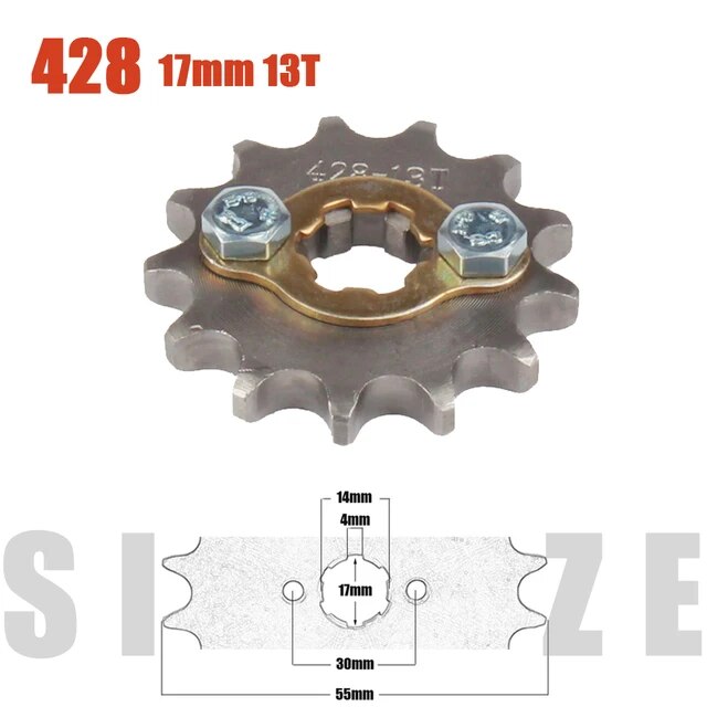 Pignone Quad Pit 50 110 125 2t 4t 420 428 12 13 14 15 16 17 18 19 Denti 17 Mm Interasse Completo