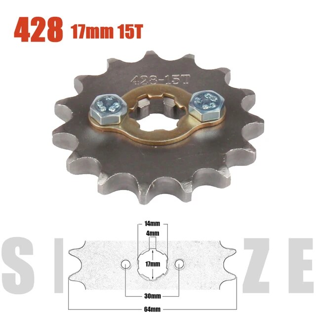 Pignone Quad Pit 50 110 125 2t 4t 420 428 12 13 14 15 16 17 18 19 Denti 17 Mm Interasse Completo