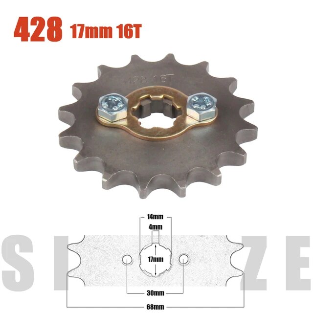 Pignone Quad Pit 50 110 125 2t 4t 420 428 12 13 14 15 16 17 18 19 Denti 17 Mm Interasse Completo