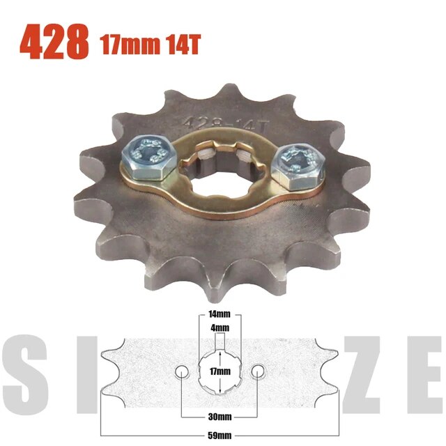 Pignone Quad Pit 50 110 125 2t 4t 420 428 12 13 14 15 16 17 18 19 Denti 17 Mm Interasse Completo