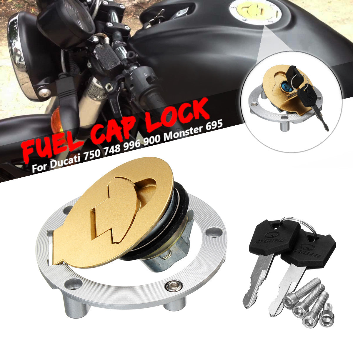 Blocco Tappo Serbatoio Benzina 2 Chiavi Per Ducati 1098 1198 848 S Evo Monster