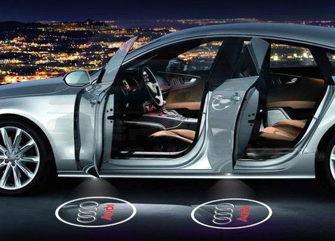 2 Pezzi Luci di Benvenuto a LED per Portiera Auto Proiettori HD Sotto Porta per Audi A1 Quattro Q7 Q5 Q3 A4 B8 A3 A6 A8 C7 A5