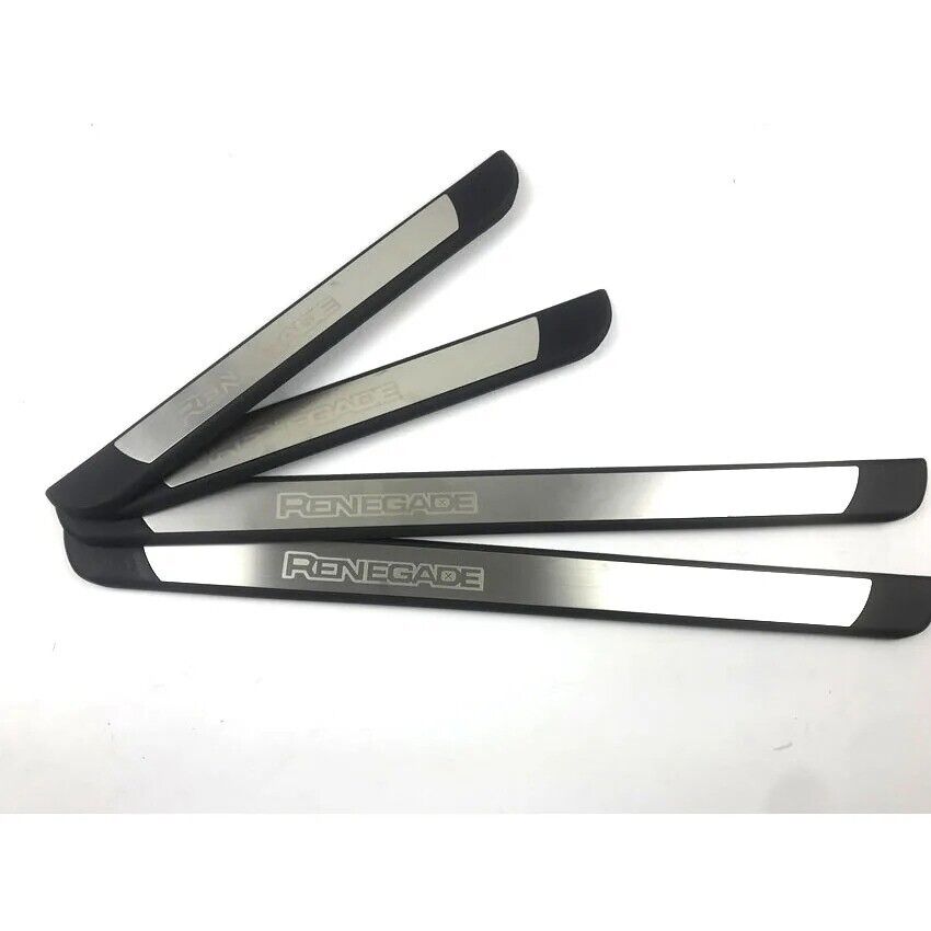KIT 4 modanature battitacco pedane sottoporta in ABS acciaio per Jeep Renegade