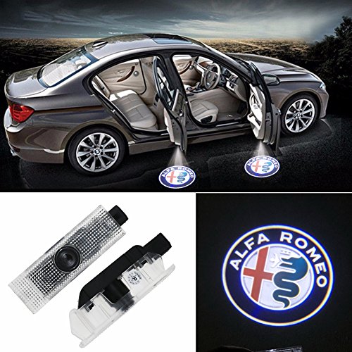 2 Luci Led Sottoporta Sotto Porta Logo Alfa Romeo Mito Giulietta 159 Spider