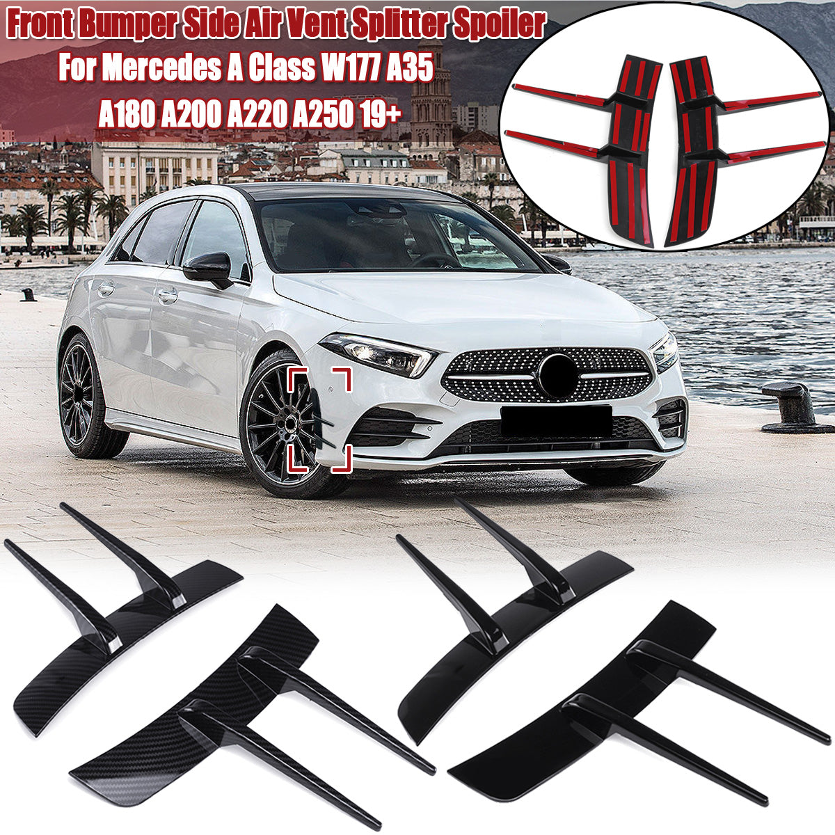 2 Spoiler Paraurti Anteriore Mercedes Classe A W177 A35 A180 A200 A220 A250