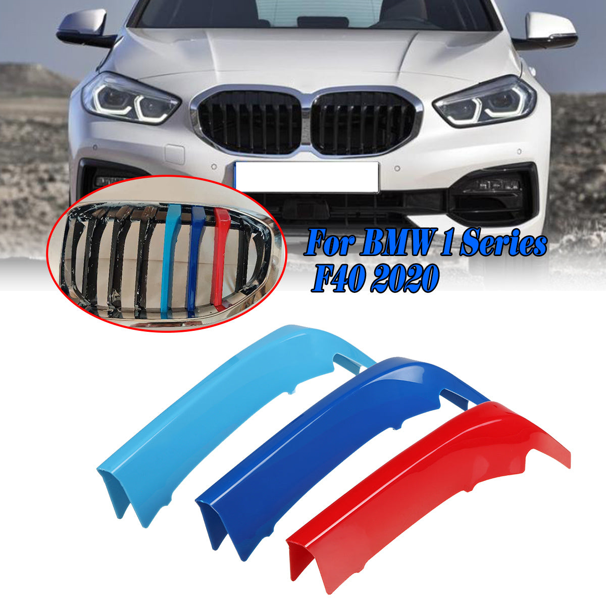 BMW serie 1 F40 cover griglia calandra in stile M SPORT ad incastro no adesiva
