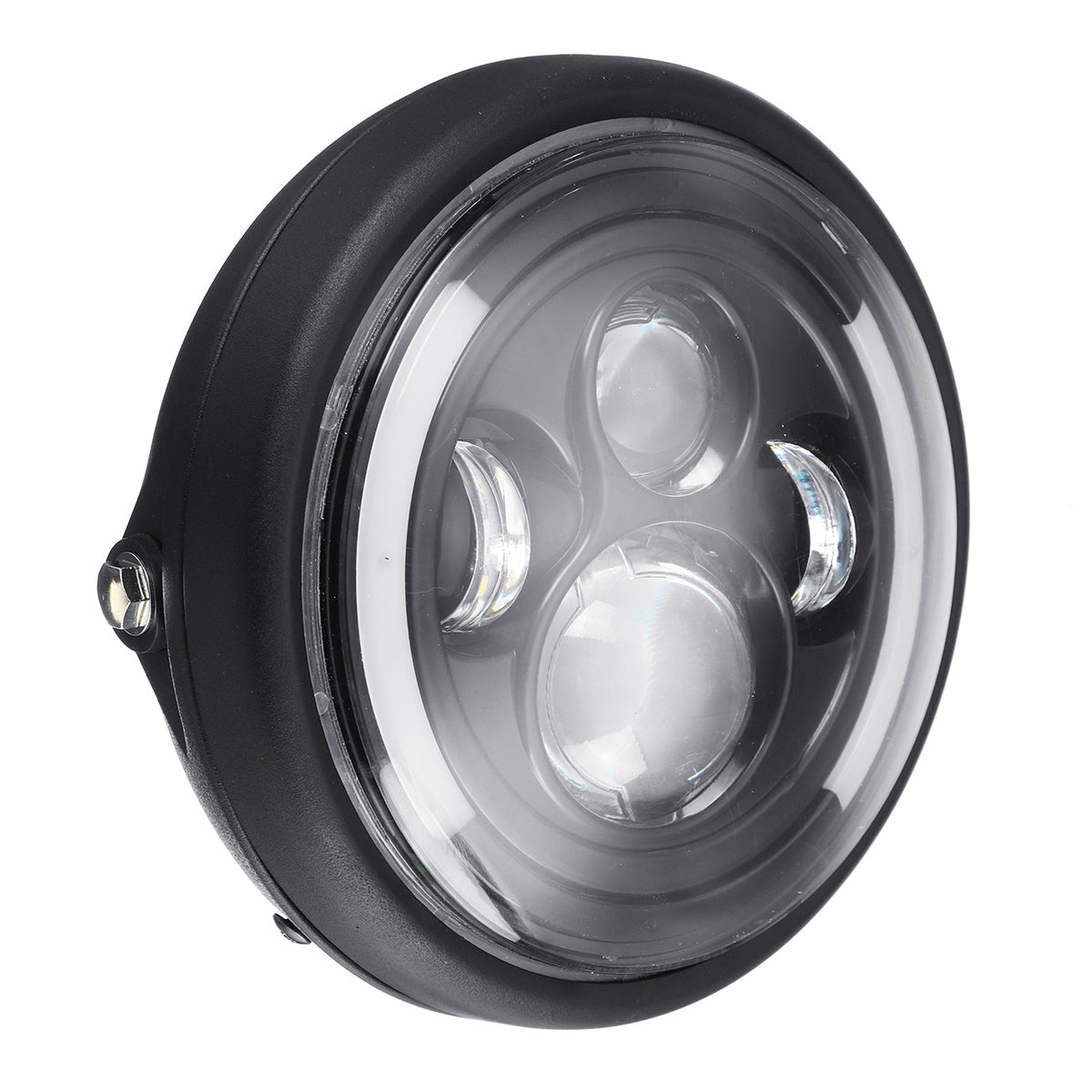 Faro Tondo Cafè Racer Per Yamaha Suzuki Guzzi Bmw Buell Led 190 Mm 7,5 Pollici