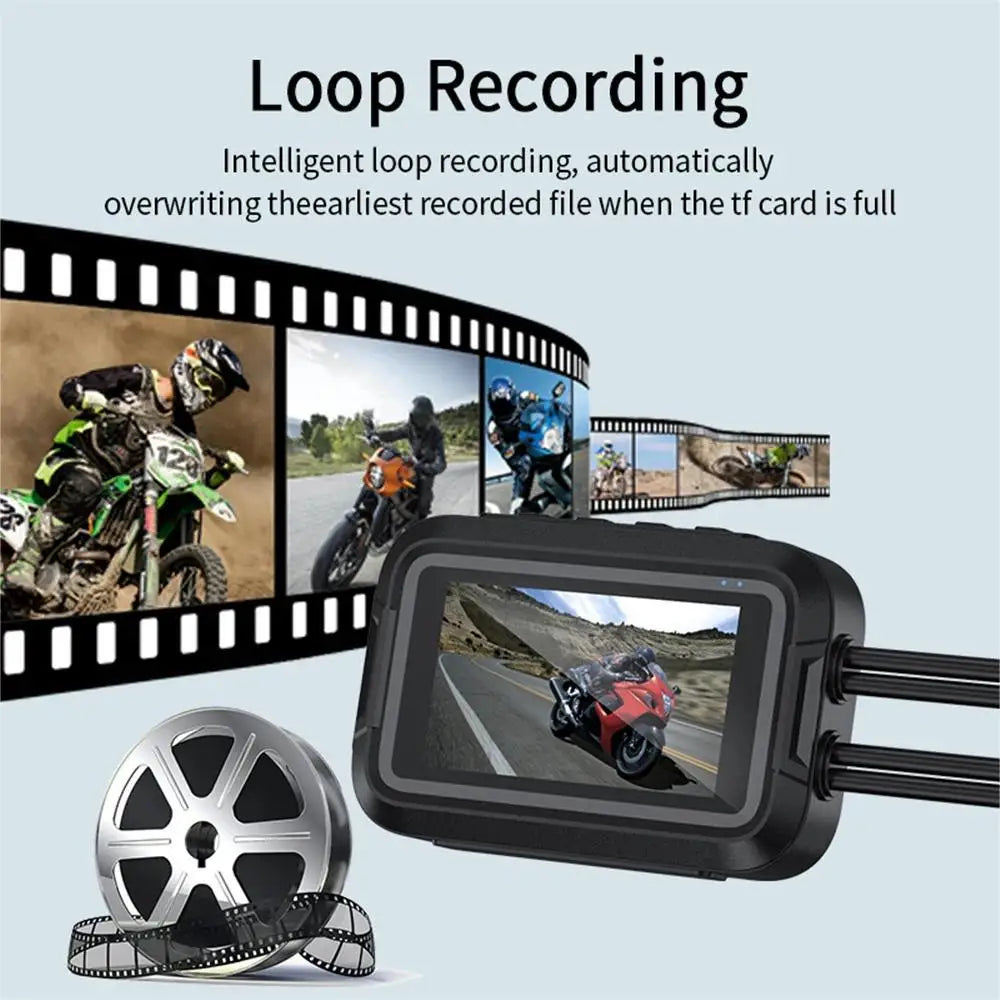Dash Cam Dvr 2 Camere con Display Per Moto App Wifi Gps Dashcam Impermeabile 360