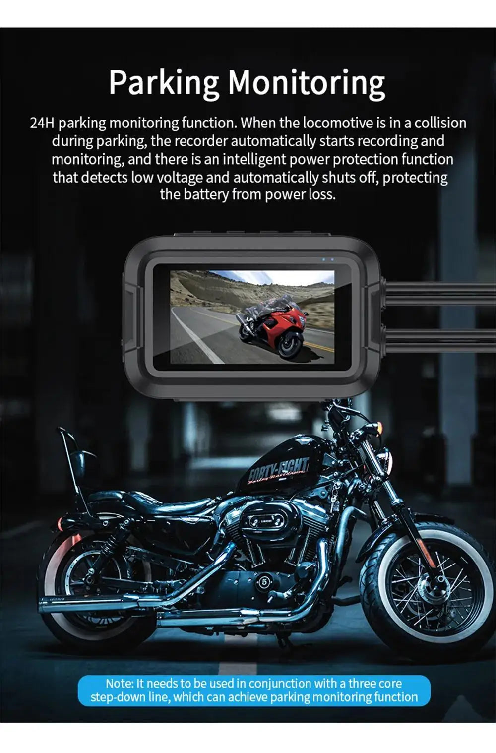 Dash Cam Dvr 2 Camere con Display Per Moto App Wifi Gps Dashcam Impermeabile 360