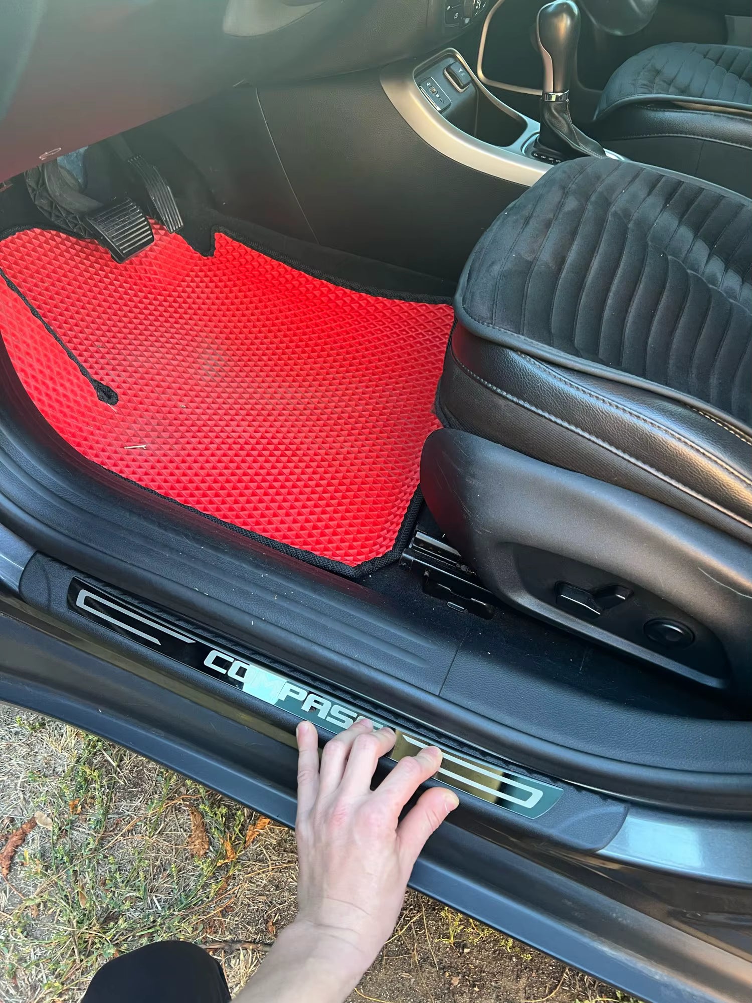 KIT 4 modanature battitacco pedane sottoporta in ABS acciaio per Jeep COMPASS