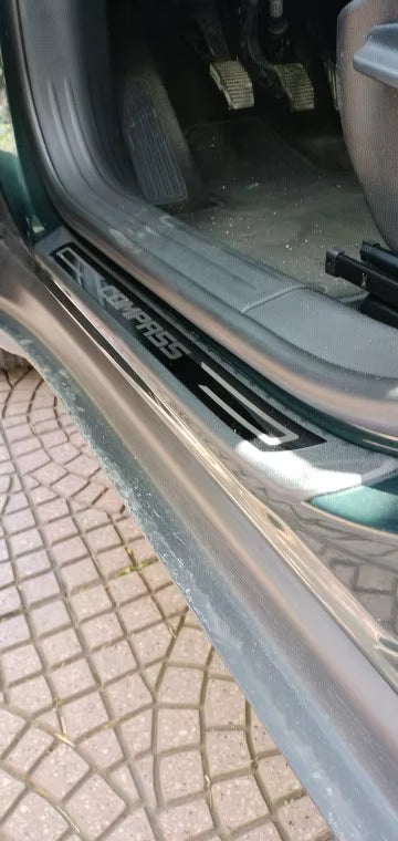 KIT 4 modanature battitacco pedane sottoporta in ABS acciaio per Jeep COMPASS