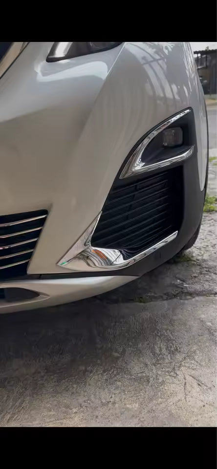 Per Peugeot 3008 3008GT 2017 - 2023 Testa Anteriore Fendinebbia Lampada Palpebra Sopracciglio ABS Cromo/Fibra di Carbonio Look Copertura Accessori