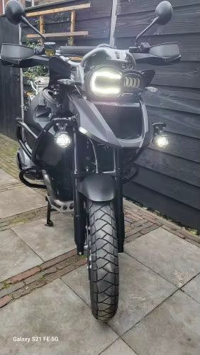 Coppia Fari Supplementari Led Faretti Fendinebbia Moto 6000k Bmw R 1200 Gs