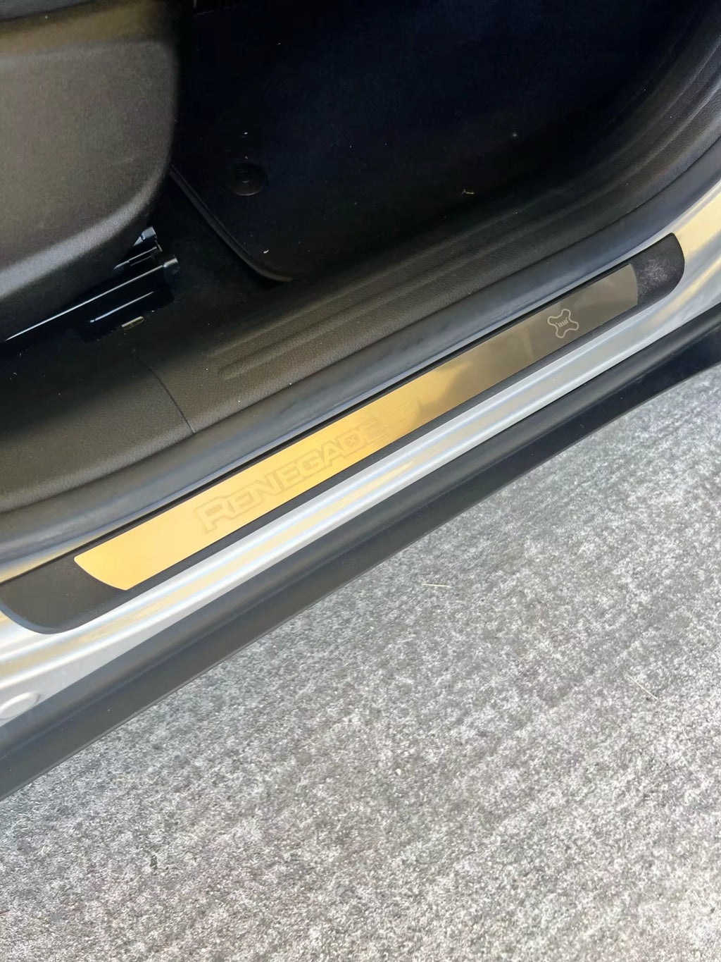 KIT 4 modanature battitacco pedane sottoporta in ABS acciaio per Jeep Renegade