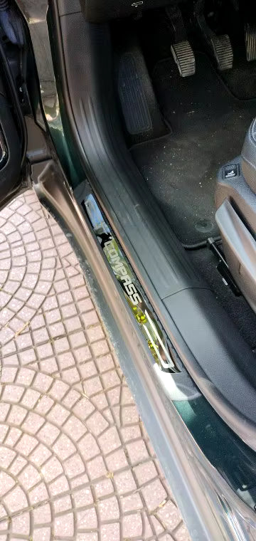 KIT 4 modanature battitacco pedane sottoporta in ABS acciaio per Jeep COMPASS