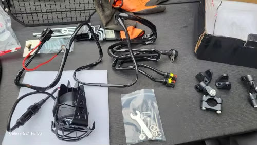 Coppia Fari Supplementari Led Faretti Fendinebbia Moto 6000k Bmw R 1200 Gs