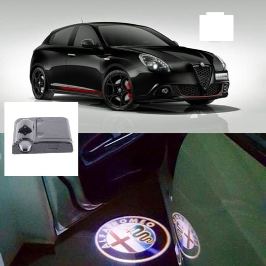 Led sottoporta sotto porta cortesia per tutte le auto con logo della propria auto a batterie e con sensore di apertura . Facili da montare