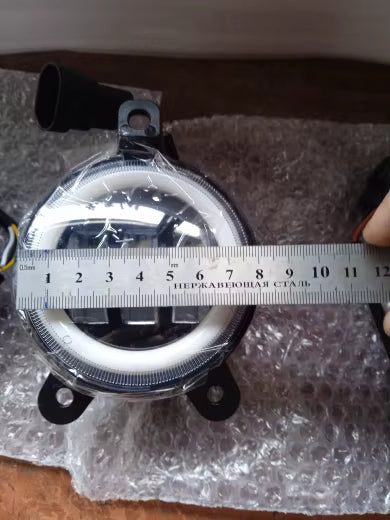 Coppia 2 Fendinebbia Led Angel Eye Per Tutte Le Auto A 3 Fori Di Fissaggio