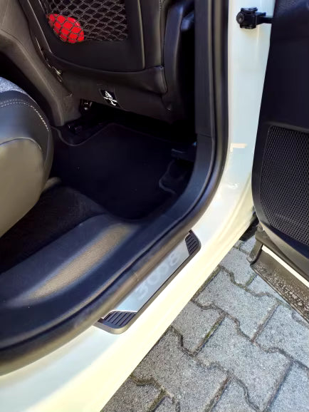 KIT 4 modanature battitacco pedane sottoporta in ABS acciaio per PEUGEOT 3008