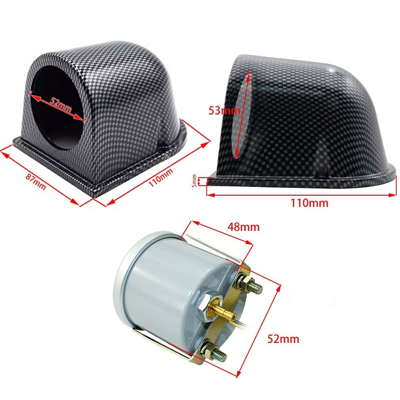 Manometro Pressione Turbo Turbina 3 Bar E Kit Montaggio Led Da 52 Mm 12v