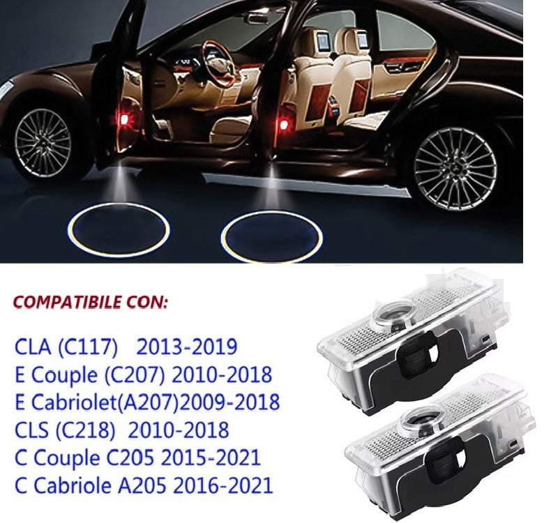 Proiettori Led Sottoporta Sotto Porta di cortesia Logo Mercedes Classe Cls Cla W117 W218 W219 A207