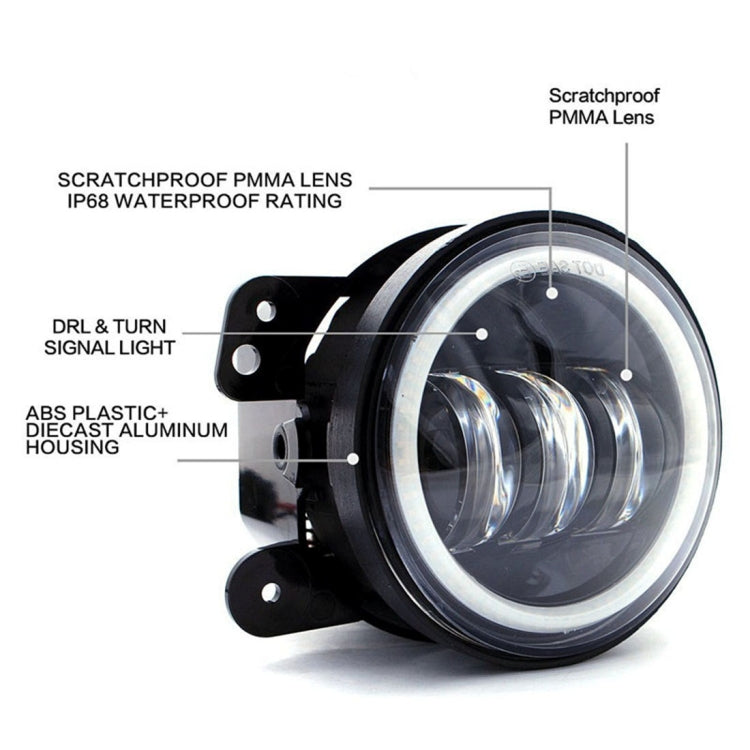 Coppia 2 Fendinebbia Led Angel Eye Per Tutte Le Auto Alfa Romeo Peugeot Smart