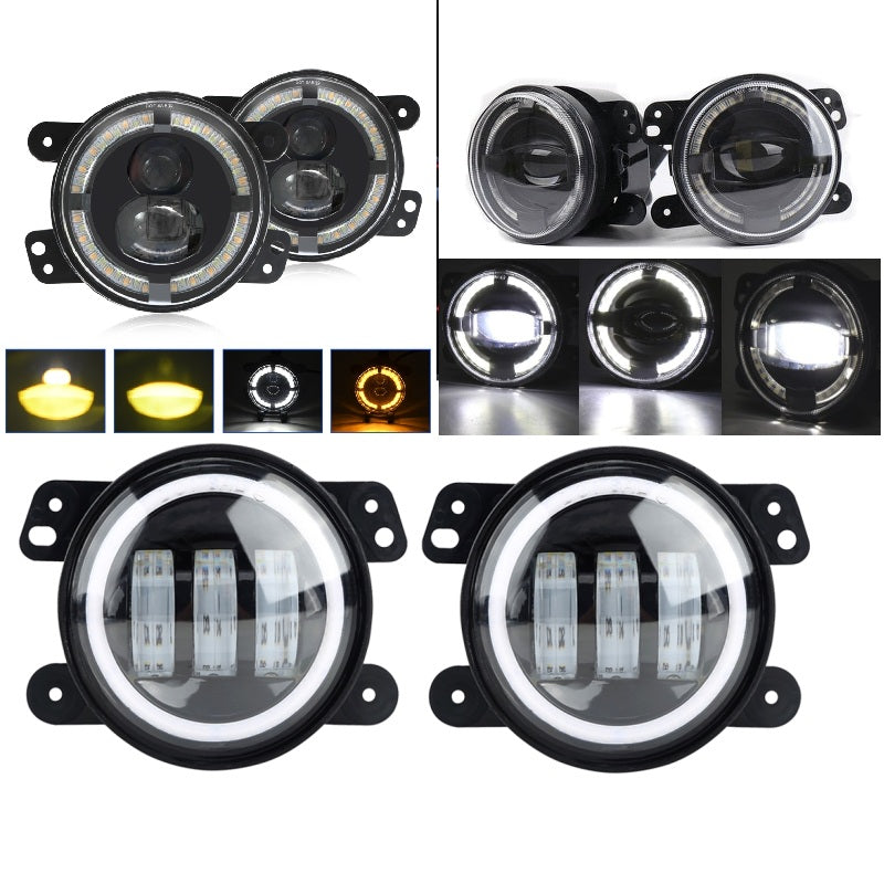 Coppia 2 Fendinebbia Led Angel Eye Per Tutte Le Auto Alfa Romeo Peugeot Smart