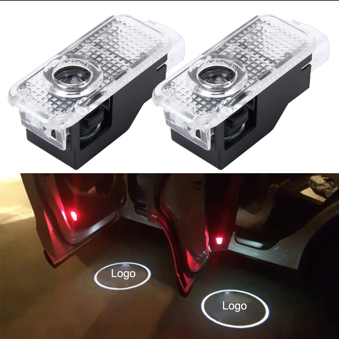 2 Pezzi Luci di Benvenuto a LED per Portiera Auto Proiettori HD Sotto Porta per Audi A1 Quattro Q7 Q5 Q3 A4 B8 A3 A6 A8 C7 A5