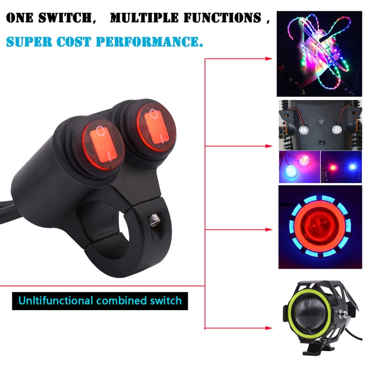 Doppio Interruttore Per Moto Su Manubrio O Telaio Da 22 Mm Per Indicatori Luminosi