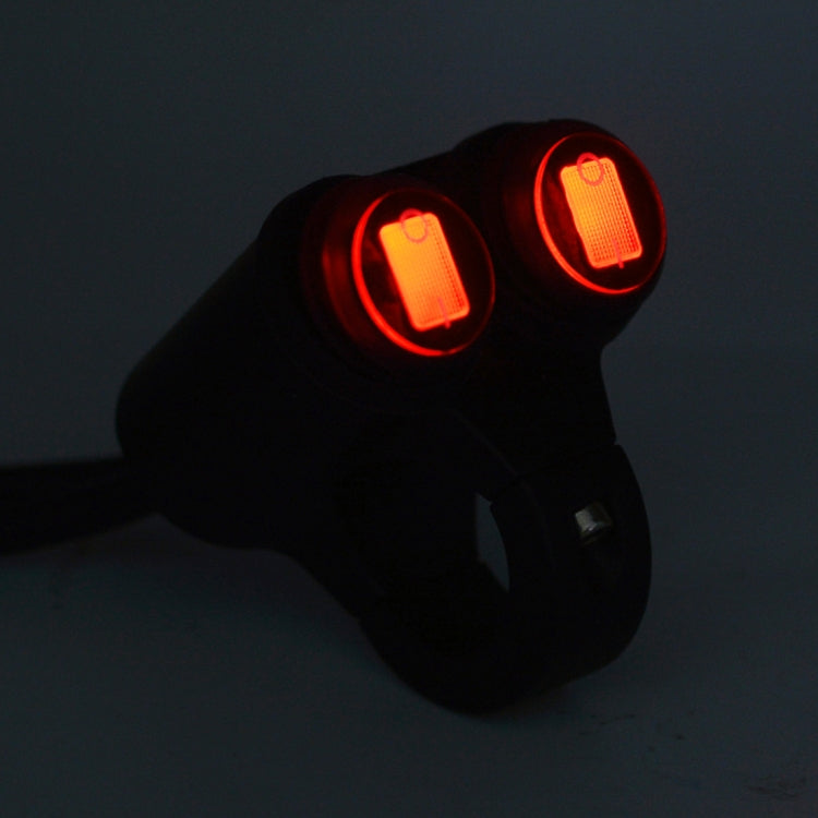 Doppio Interruttore Per Moto Su Manubrio O Telaio Da 22 Mm Per Indicatori Luminosi
