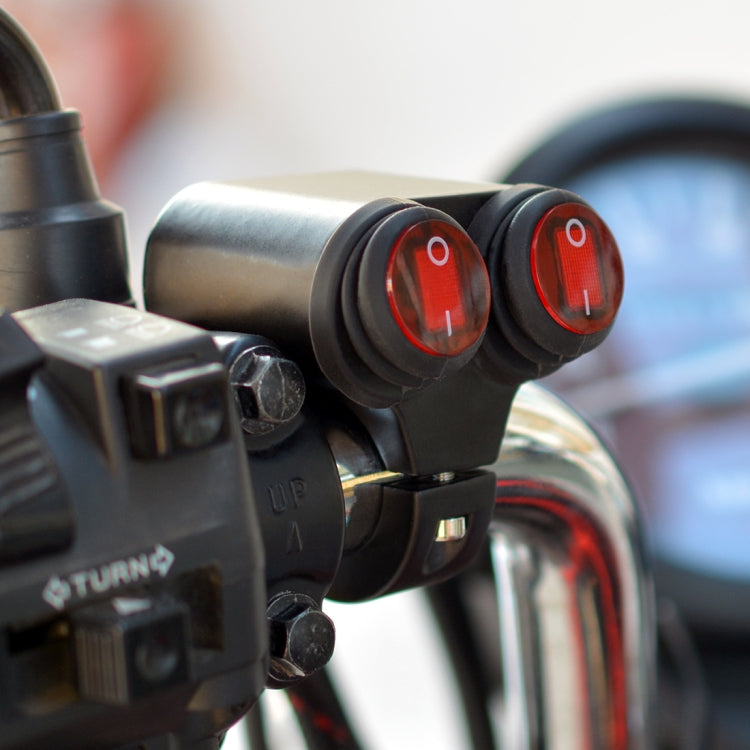 Doppio Interruttore Per Moto Su Manubrio O Telaio Da 22 Mm Per Indicatori Luminosi