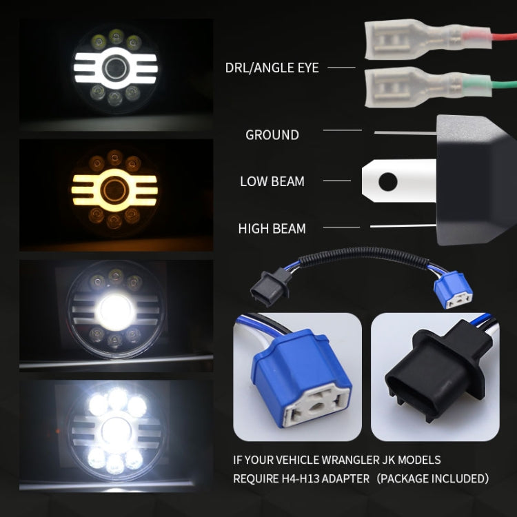 Faro tondo a led cafè Racer con diverse forme YAMAHA SUZUKI GUZZI BMW BUELL LED 190 MM 7,5 POLLICI