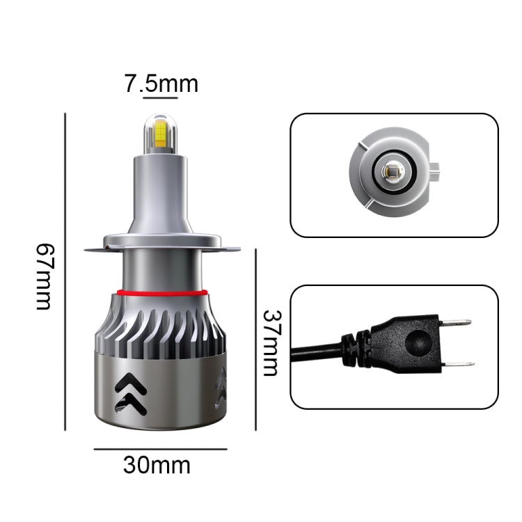 Kit Led H7 Lampadine 360° Fari Lenticolari Auto 60w Canbus 6000k Luce Bianca