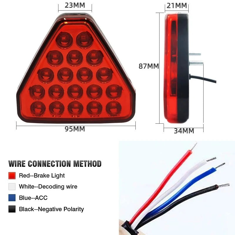 Terzo Stop Led Luce Pilota F1 Stile Auto Moto Flash Automatico Triangolo