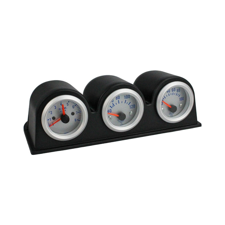 Kit 3 Indicatori Manometro Pressione Olio Contagiri Temperatura Led 52 Mm 12 V