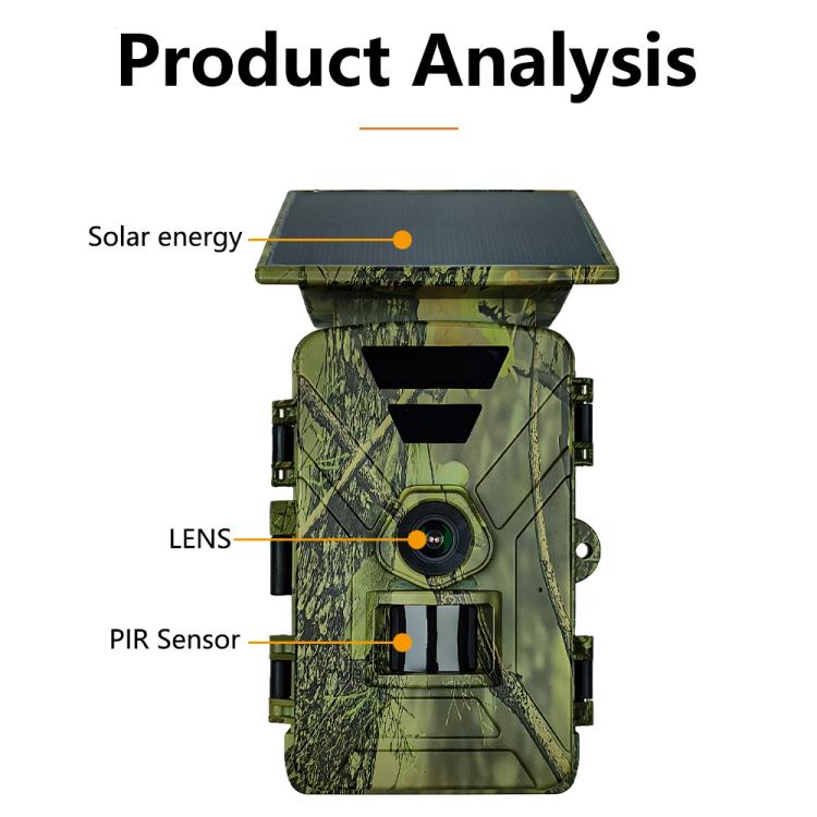 Fototrappola Solare Wifi Lcd Fotocamera Caccia App 8k 60 MP Impermeabile
