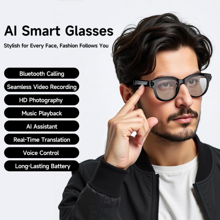 Occhiali intelligenti M89 2MP AI con supporto per chiamate Bluetooth e assistente vocale intelligente AI