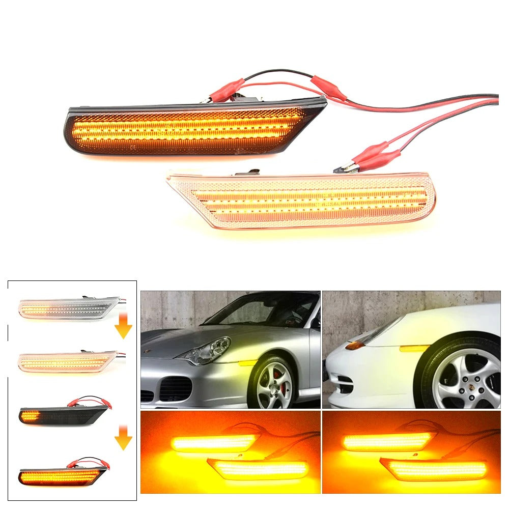 2 Frecce Dinamiche Led Porsche Boxster 986 996 911 Carrera Targa Bianche 99663103701 99663103702  99663103801 99663103802
