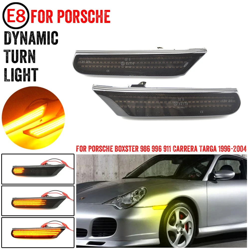 2 Frecce Dinamiche Led Porsche Boxster 986 996 911 Carrera Targa Bianche 99663103701 99663103702  99663103801 99663103802
