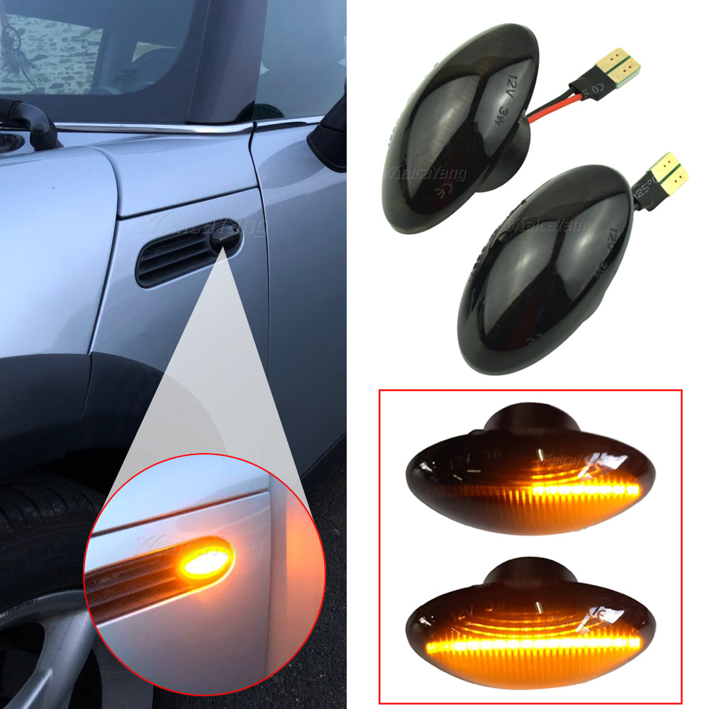 Coppia Frecce Laterali Fume' Progressive A Led Mini Cooper One R 50 51 52 53 S
