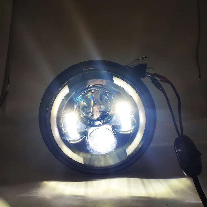 Faro Tondo Cafè Racer Per Yamaha Suzuki Guzzi Bmw Buell Led 190 Mm 7,5 Pollici