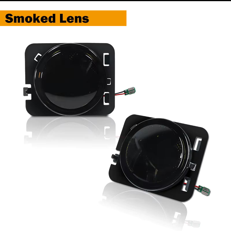 ✅ Coppia Frecce Led LATERALI Indicatore Lente Fume Per JEEP Wrangler JK ANGEL