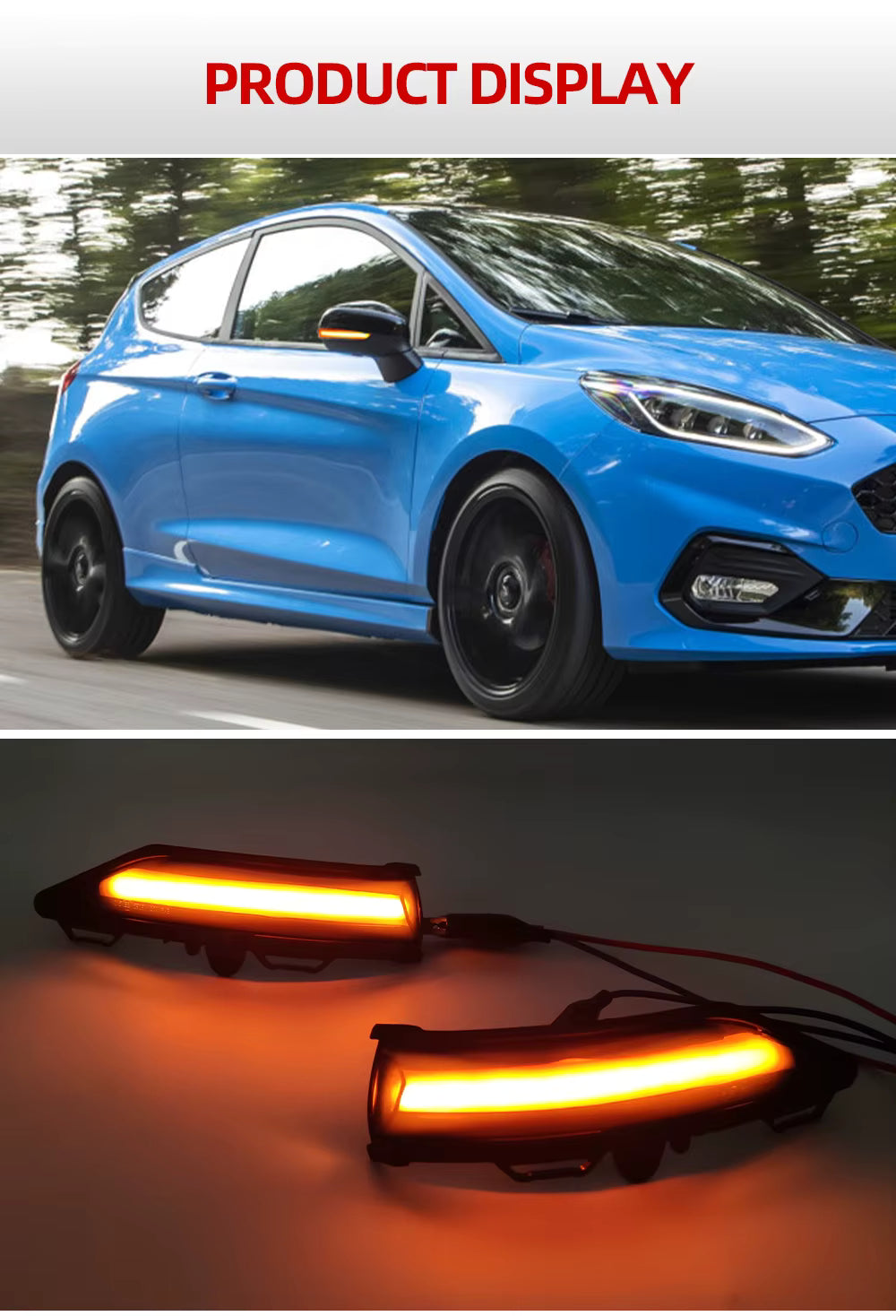 Indicatori frecce led dinamiche Ford fiesta mk8 puma st line specchietto