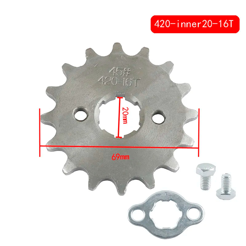 Pignone Quad Pit 50 110 125 2t 4t 420 428 12 13 14 15 16 17 18 19 Denti 17 Mm Interasse Completo